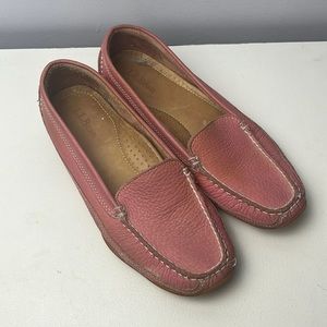 Pink LL Bean Leather Driving Loafers